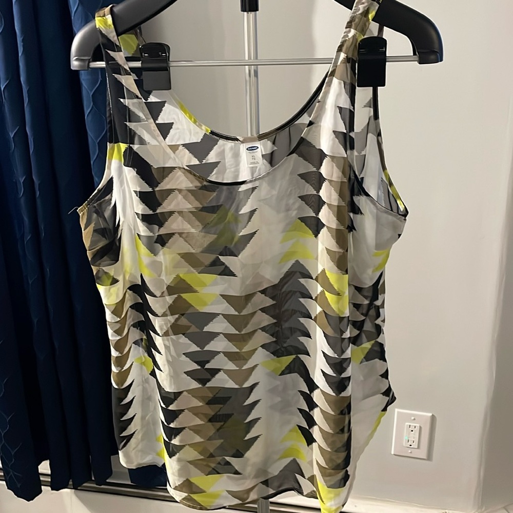 Old Navy sheer geo print tank
